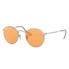 Ray-ban Men's Round Evolve Silver Sunglasses, Orange Lenses - Rb3447