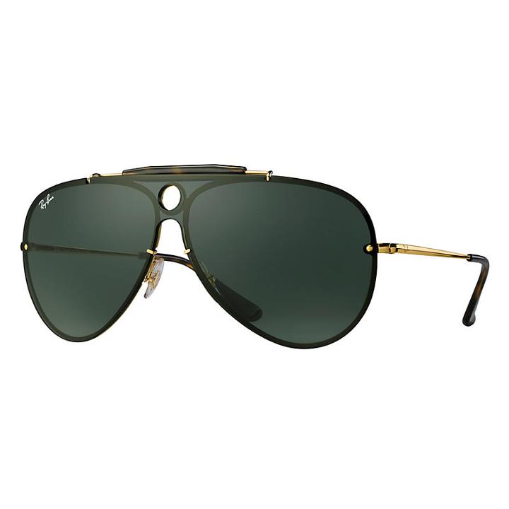 Ray-ban Men's Blaze Shooter Gold Sunglasses, Green Lenses - Rb3581n