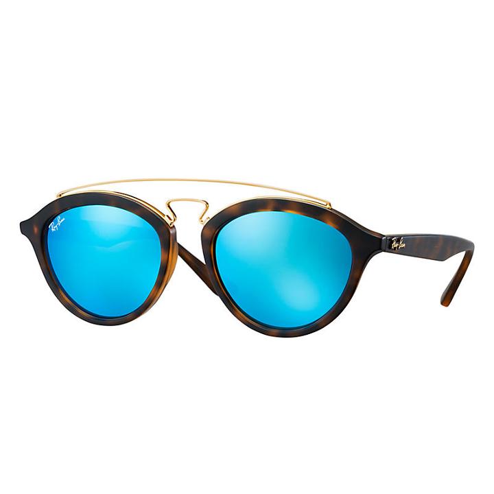 Ray-ban Women's Rb4257 Gatsby Ii Tortoise Sunglasses, Blue Lenses