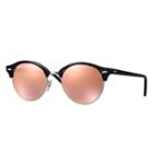 Ray-ban Clubround Black Sunglasses, Pink Flash Lenses - Rb4246
