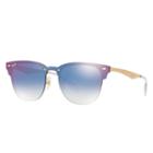Ray-ban Blaze Clubmaster Gold Sunglasses, Blue Lenses - Rb3576n