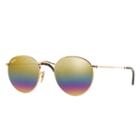 Ray-ban Round Mineral Gold Sunglasses, Yellow Flash Lenses - Rb3447