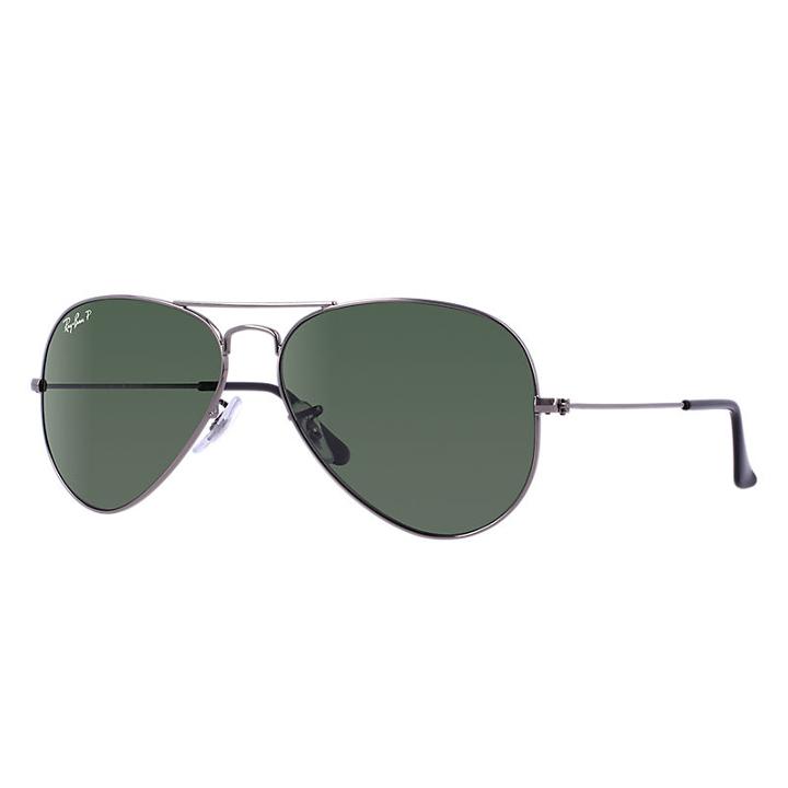 Ray-ban Aviator Classic Gunmetal  Sunglasses, Polarized Green Lenses - Rb3025