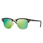 Ray-ban Clubmaster Blue Sunglasses, Green Flash Lenses - Rb3016