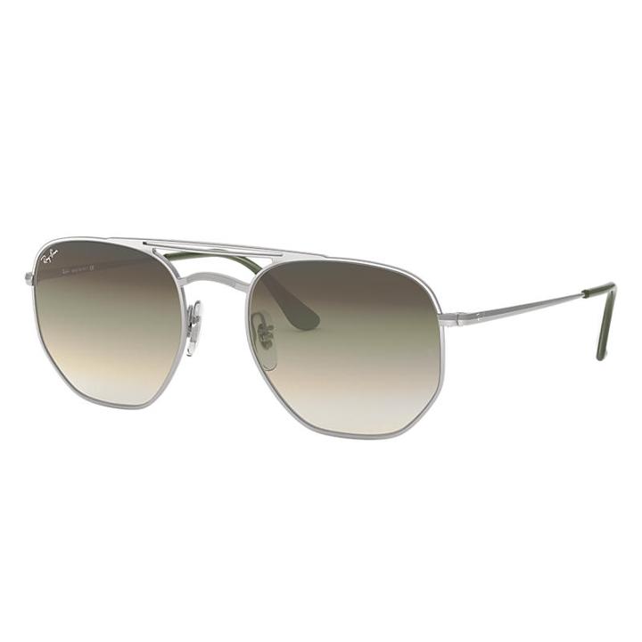 Ray-ban Silver Sunglasses, Green Lenses - Rb3609