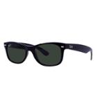 Ray-ban Men's Men's New Wayfarer Black  Sunglasses, Polarized Green Lenses - Rb2132