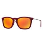 Ray-ban Men's Chris Velvet Gunmetal Sunglasses, Red Lenses - Rb4187