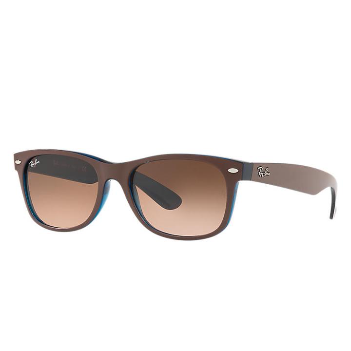 Ray-ban New Wayfarer Matte Brown Sunglasses, Pink Lenses - Rb2132