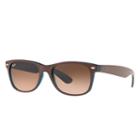 Ray-ban New Wayfarer Matte Brown Sunglasses, Pink Lenses - Rb2132