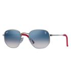 Ray-ban Scuderia Ferrari Collection Silver Sunglasses, Blue Lenses - Rb3548nm
