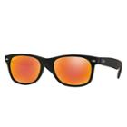 Ray-ban New Wayfarer Black Sunglasses, Orange Flash Lenses - Rb2132