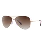 Ray-ban Aviator Flat Metal Gold Sunglasses, Brown Lenses - Rb3513
