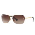Ray-ban Men's Gold Sunglasses, Brown Lenses - Rb3541
