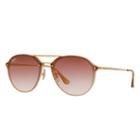 Ray-ban Blaze Double Bridge Gold Sunglasses, Red Lenses - Rb4292n