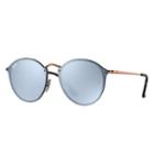 Ray-ban Blaze Round Copper Sunglasses, Blue Lenses - Rb3574n