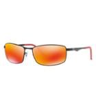 Ray-ban Black Sunglasses, Polarized Orange Lenses - Rb3498