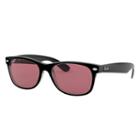 Ray-ban New Wayfarer Black Sunglasses, Violet Lenses - Rb2132