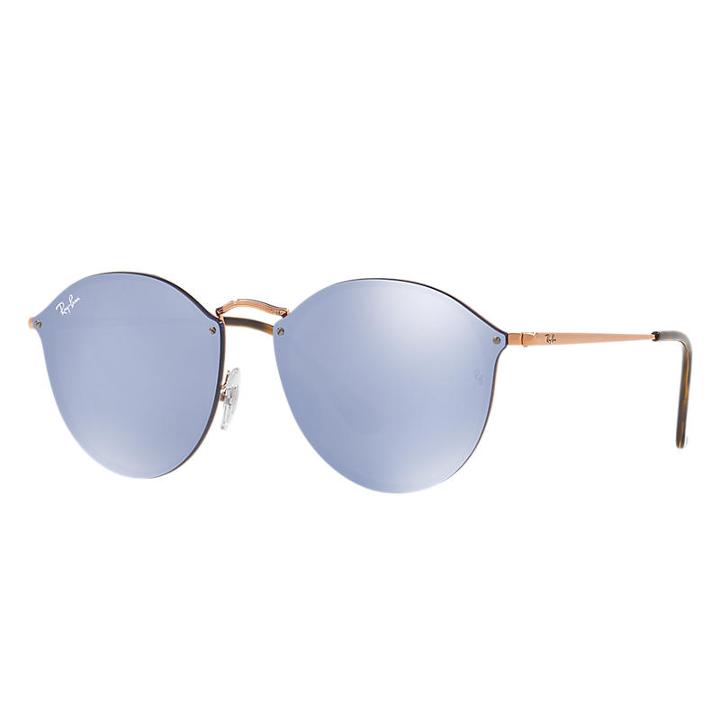 Ray-ban Blaze Round Copper Sunglasses, Violet Lenses - Rb3574n