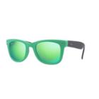 Ray-ban Wayfarer Folding Green , Green Sunglasses Flash Lenses - Rb4105