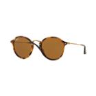 Ray-ban Round Fleck Gold Sunglasses, Brown Lenses - Rb2447