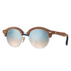 Ray-ban Clubround Wood Brown Sunglasses, Gray Lenses - Rb4246m