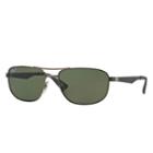 Ray-ban Gunmetal Sunglasses, Polarized Green Lenses - Rb3528