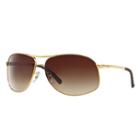 Ray-ban Men's Gold Sunglasses, Brown Lenses - Rb3387