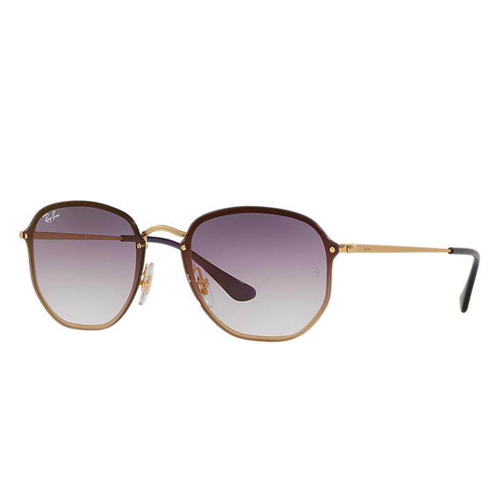 Ray-ban Blaze Hexagonal Gold Sunglasses, Violet Lenses - Rb3579n