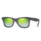 Ray-ban Original Wayfarer Floral Black Sunglasses, Green Lenses - Rb2140