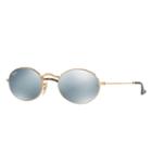 Ray-ban Oval Flat Gold Sunglasses, Gray Lenses - Rb3547n