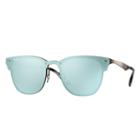 Ray-ban Blaze Clubmaster Silver Sunglasses, Green Lenses - Rb3576n