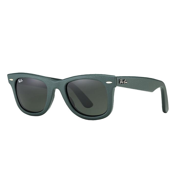 Ray-ban Wayfarer Leather Green - Rb2140qm