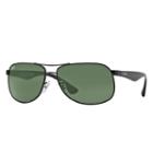 Ray-ban Black Sunglasses, Green Lenses - Rb3502