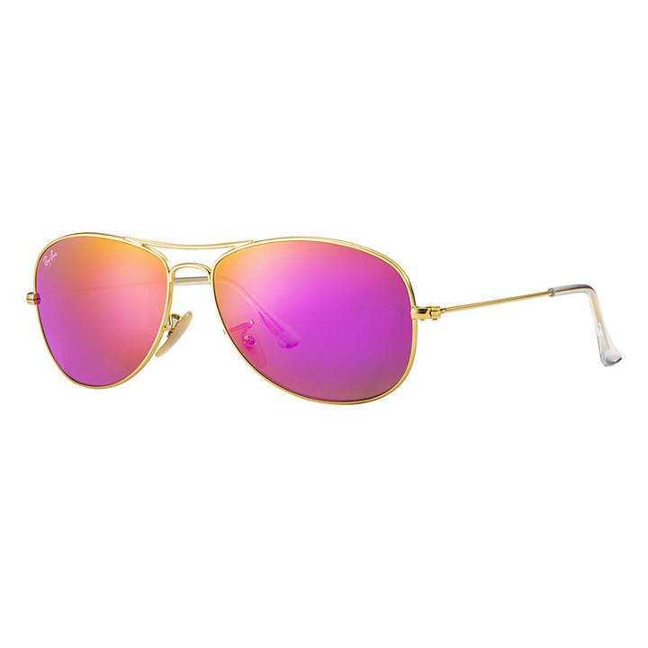 Ray-ban Cockpit Gold Sunglasses, Violet Lenses - Rb3362