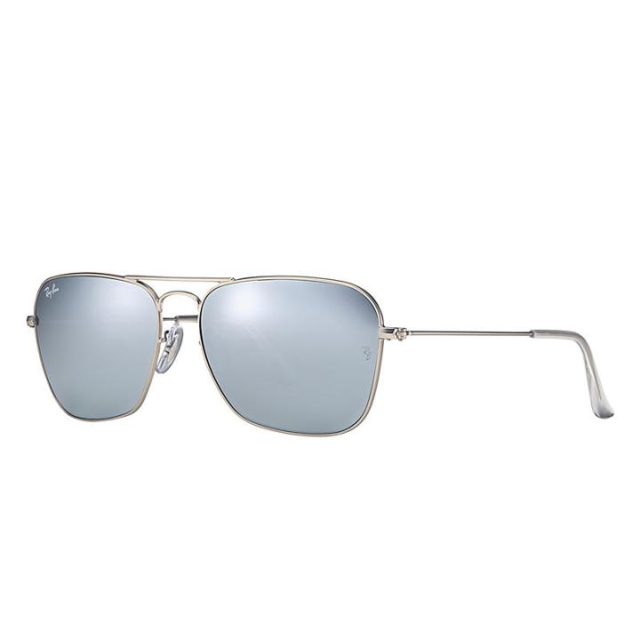 Ray-ban Caravan Silver Sunglasses, Gray Lenses - Rb3136