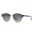 Ray-ban Clubround @collection Black Sunglasses, Polarized Blue Lenses - Rb4246