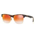 Ray-ban Men's Clubmaster Oversized Blue Sunglasses, Orange Flash Lenses - Rb4175