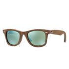 Ray-ban Original Wayfarer Denim Brown Sunglasses, Green Lenses - Rb2140