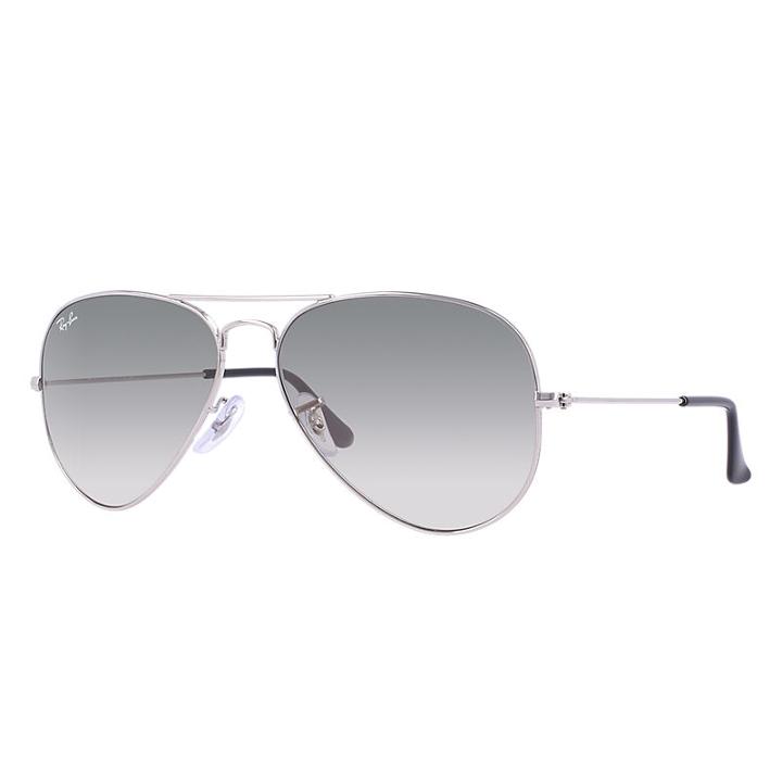 Ray-ban Aviator Gradient Silver Sunglasses, Gray Lenses - Rb3025