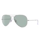 Ray-ban Aviator Classic Silver Sunglasses, Polarized Green Lenses - Rb3025