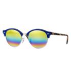 Ray-ban Clubround Mineral Blue Sunglasses, Yellow Flash Lenses - Rb4246