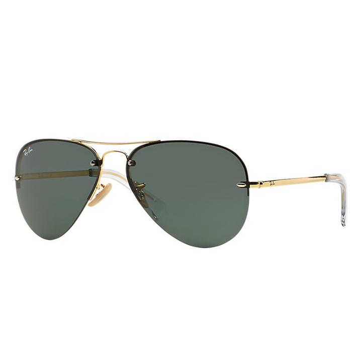 Ray-ban Gold Sunglasses, Green Lenses - Rb3449