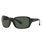 Ray-ban Black Sunglasses, Green Lenses - Rb4068