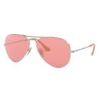 Ray-ban Men's Aviator Evolve Silver Sunglasses, Pink Lenses - Rb3025