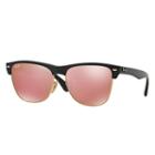 Ray-ban Clubmaster Oversized Black Sunglasses, Pink Flash Lenses - Rb4175