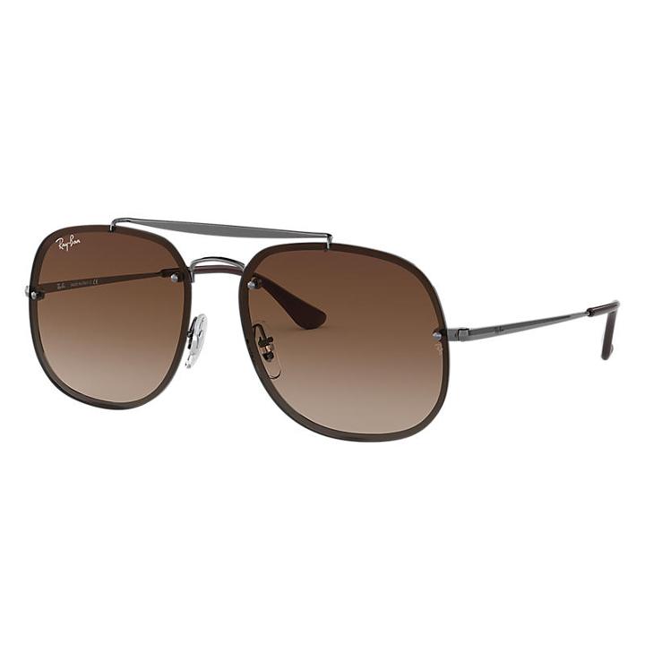 Ray-ban Blaze General Gunmetal Sunglasses, Brown Lenses - Rb3583n