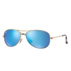 Ray-ban Chromance Gold Sunglasses, Polarized Blue Lenses - Rb3562