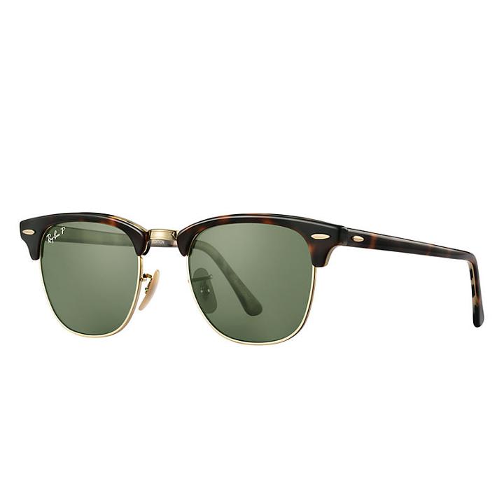 Ray-ban Clubmaster Reloaded Blue Sunglasses, Polarized Green Lenses - Rb3016