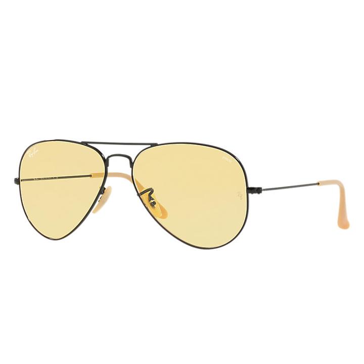 Ray-ban Aviator Evolve Black Sunglasses, Yellow Lenses - Rb3025