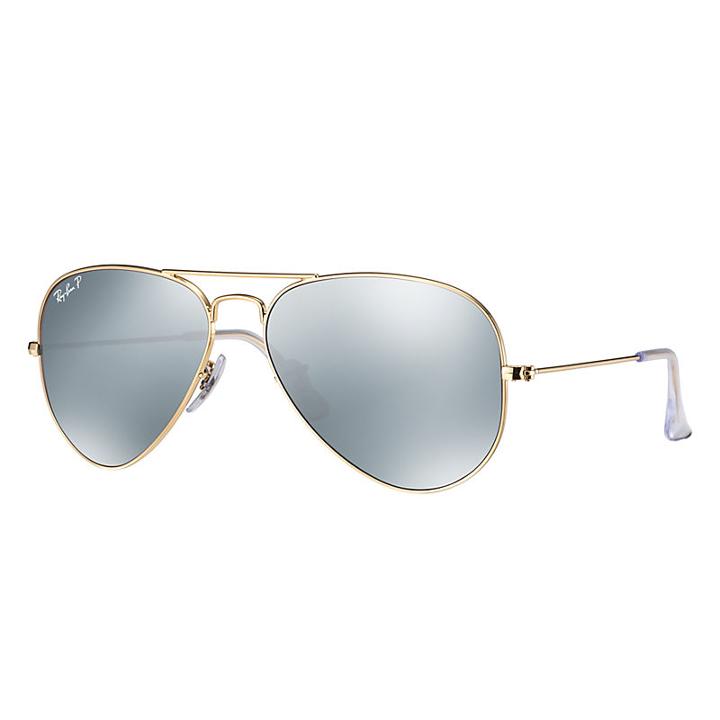 Ray-ban Aviator Gold Sunglasses, Polarized Gray Flash Lenses - Rb3025